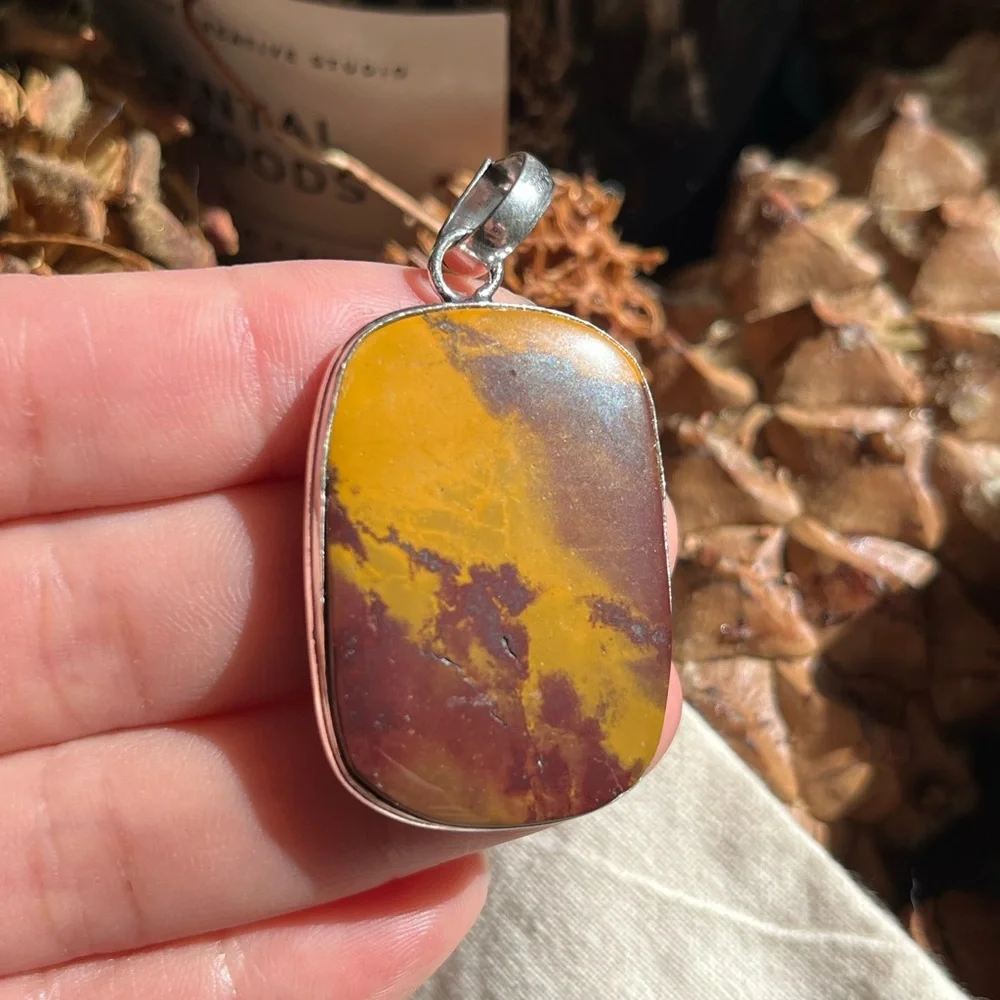 925 silver overlay‎ mookaite cloud pendant